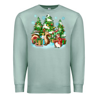 Seafoam christmas rabbits Premium Sweatshirt - Zillion Design Studio