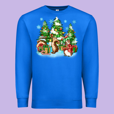 Christmas Rabbits Premium Sweatshirt Designed By Zillion Design Studio
