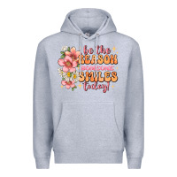 Heather Grey be the reason someone smiles today Premium Hoodie - JahusDesignShop