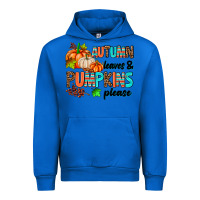 Cobalt autumn leaves pumpkin please Urban Hoodie - AdoDesignShop
