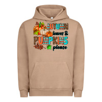 Pigment Burro autumn leaves pumpkin please Urban Hoodie - AdoDesignShop