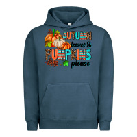 Pigment Midnight Navy autumn leaves pumpkin please Urban Hoodie - AdoDesignShop