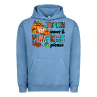 Pigment Pebble Blue autumn leaves pumpkin please Urban Hoodie - AdoDesignShop