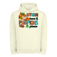 Pigment Pistachio autumn leaves pumpkin please Urban Hoodie - AdoDesignShop