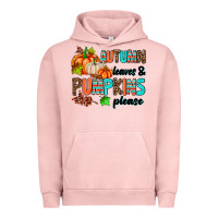 Pigment Salmon autumn leaves pumpkin please Urban Hoodie - AdoDesignShop