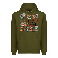 Army Green cooking is love made edible Premium Hoodie - AdoDesignShop