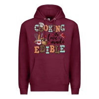 Burgundy cooking is love made edible Premium Hoodie - AdoDesignShop