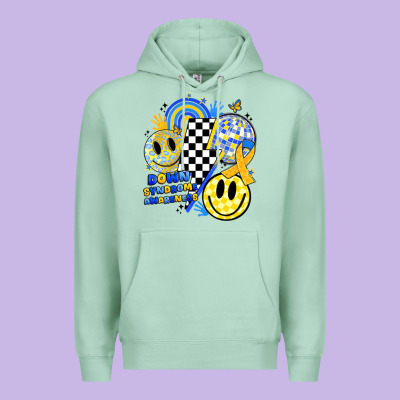 Retro Down Syndrome Awareness Premium Hoodie Designed By Jahusdesignshop
