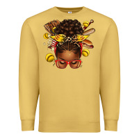Antique Gold softball afro messy bun Premium Sweatshirt - texasbilliewilder