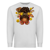 Dove Grey softball afro messy bun Premium Sweatshirt - texasbilliewilder