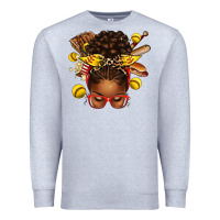 Heather Grey softball afro messy bun Premium Sweatshirt - texasbilliewilder