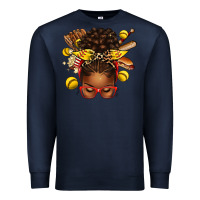 Navy softball afro messy bun Premium Sweatshirt - texasbilliewilder