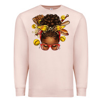Pale Pink softball afro messy bun Premium Sweatshirt - texasbilliewilder