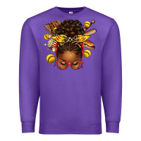 Purple softball afro messy bun Premium Sweatshirt - texasbilliewilder