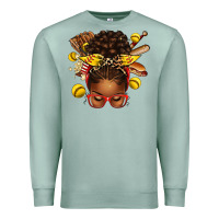 Seafoam softball afro messy bun Premium Sweatshirt - texasbilliewilder