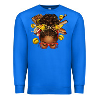 True Royal softball afro messy bun Premium Sweatshirt - texasbilliewilder