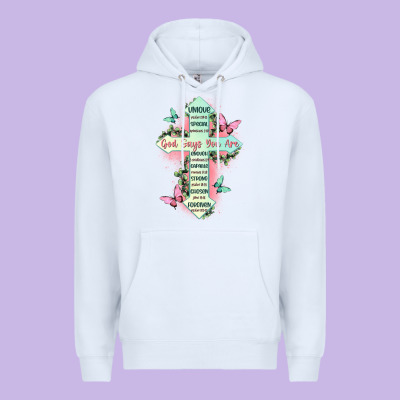 God Says You Are Cross Premium Hoodie Designed By Jahusdesignshop