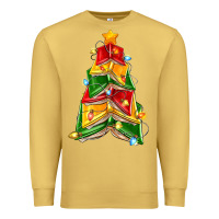 Antique Gold christmas book tree Premium Sweatshirt - Zillion Design Studio