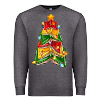 Charcoal Heather christmas book tree Premium Sweatshirt - Zillion Design Studio