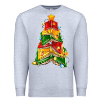 Heather Grey christmas book tree Premium Sweatshirt - Zillion Design Studio