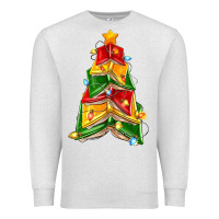 Oatmeal Heather christmas book tree Premium Sweatshirt - Zillion Design Studio