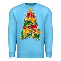 Ocean Blue christmas book tree Premium Sweatshirt - Zillion Design Studio