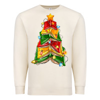 Sandshell christmas book tree Premium Sweatshirt - Zillion Design Studio