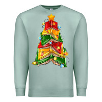 Seafoam christmas book tree Premium Sweatshirt - Zillion Design Studio