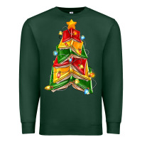 Sports Green christmas book tree Premium Sweatshirt - Zillion Design Studio