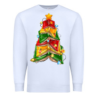 White christmas book tree Premium Sweatshirt - Zillion Design Studio