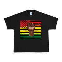 Black Juneteenth American flag Urban Heavy Tee - Artiststas