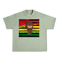 Oil Green Juneteenth American flag Urban Heavy Tee - Artiststas