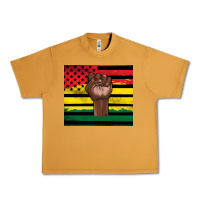 Peanut Butter Juneteenth American flag Urban Heavy Tee - Artiststas