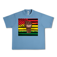 Pebble Blue Juneteenth American flag Urban Heavy Tee - Artiststas