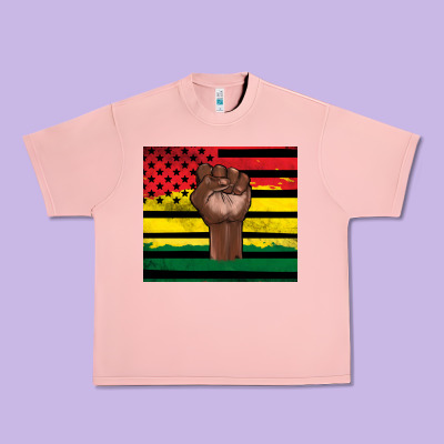 Juneteenth American Flag Urban Heavy Tee Designed By Artiststas