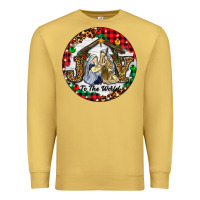 Antique Gold Christmas Joy To The World Premium Sweatshirt - RanaPortraitStore