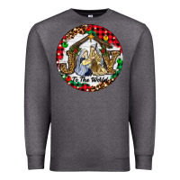 Charcoal Heather Christmas Joy To The World Premium Sweatshirt - RanaPortraitStore