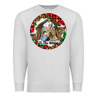 Dove Grey Christmas Joy To The World Premium Sweatshirt - RanaPortraitStore