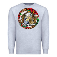 Heather Grey Christmas Joy To The World Premium Sweatshirt - RanaPortraitStore