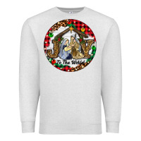 Oatmeal Heather Christmas Joy To The World Premium Sweatshirt - RanaPortraitStore