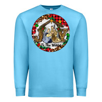 Ocean Blue Christmas Joy To The World Premium Sweatshirt - RanaPortraitStore