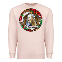 Pale Pink Christmas Joy To The World Premium Sweatshirt - RanaPortraitStore