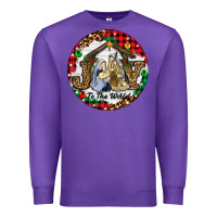 Purple Christmas Joy To The World Premium Sweatshirt - RanaPortraitStore