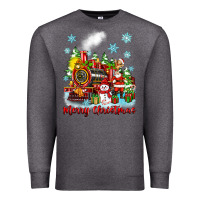 Charcoal Heather merry christmas polar express Premium Sweatshirt - Zillion Design Studio