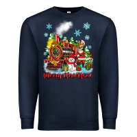 Navy merry christmas polar express Premium Sweatshirt - Zillion Design Studio