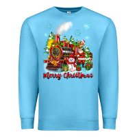 Ocean Blue merry christmas polar express Premium Sweatshirt - Zillion Design Studio