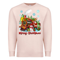 Pale Pink merry christmas polar express Premium Sweatshirt - Zillion Design Studio