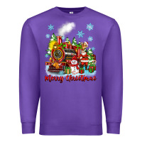 Purple merry christmas polar express Premium Sweatshirt - Zillion Design Studio