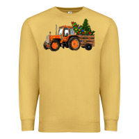 Antique Gold Christmas Orange Farm Tractor Premium Sweatshirt - RanaPortraitStore