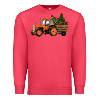 Cardinal Christmas Orange Farm Tractor Premium Sweatshirt - RanaPortraitStore